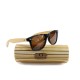 Fashion Moon Bamboo Handle Top Gun Model Brown Glass Black Sungllasses