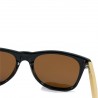 Fashion Moon Bamboo Handle Blue Top Gun Frame Blue Mirrored Sunglasses