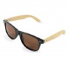 Fashion Moon Bamboo Handle Blue Top Gun Frame Blue Mirrored Sunglasses