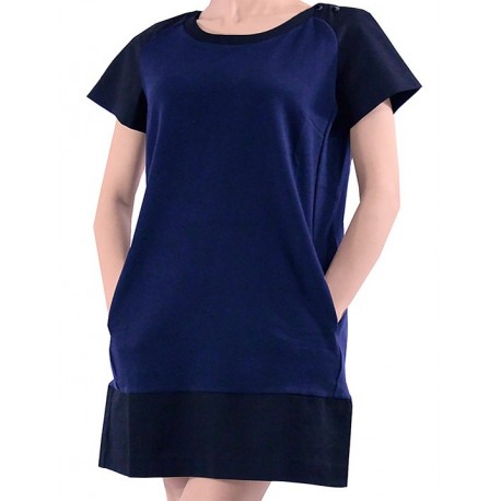 Mango Dress Howord Maggie Combed Cotton Navy