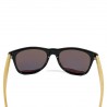 Fashion Moon Bamboo Handle Top Gun Model Light Blue Mirror Glass Black Framed Sunglasses