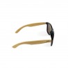 Fashion Moon Bamboo Handle Top Gun Model Light Blue Mirror Glass Black Framed Sunglasses