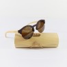 Fashion Moon Wooden Round Half Sunglasses