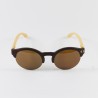 Fashion Moon Wooden Round Half Sunglasses