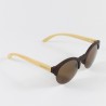 Fashion Moon Wooden Round Half Sunglasses