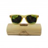 Fashio Moon Bamboo Handle Yellow Ball Gun Frame Sunglasses