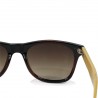 Fashion Moon Bamboo Handle Top Gun Model Mirrored Glass Black Framed Sunglasses