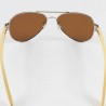 Fashion Moon Bamboo Handle Top Gun Model Brown Framed Brown Glass Sunglasses