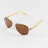 Fashion Moon Bamboo Handle Top Gun Model Brown Framed Brown Glass Sunglasses