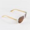 Fashion Moon Bamboo Handle Top Gun Model Brown Framed Brown Glass Sunglasses