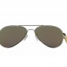 Fashion Moon Bamboo Handle Pilot Model Black Metal Framed Brown Glass Sunglasses