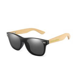 Fashion Moon Bamboo Handle Punk Retro Whole Model Framed Black Glass Sunglasses