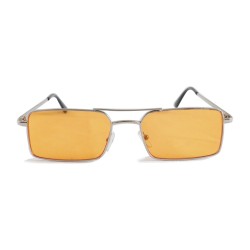Fashion Moon Vintege Retro Küçük Dikdörtgen Çerçeveli Trendy Turuncu Camlı Güneş Gözlüğü