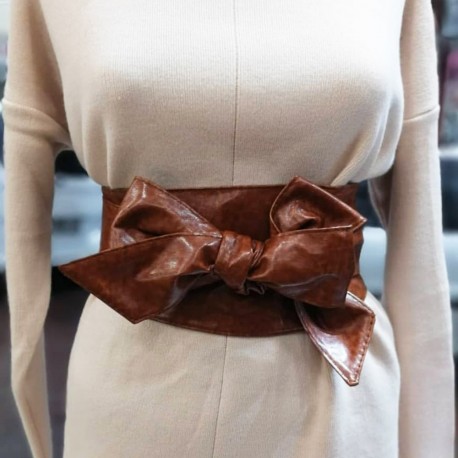 Brown Thick Tie Belt