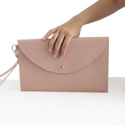 Powder Pink Color Envelope Model Portrait Hand Bag