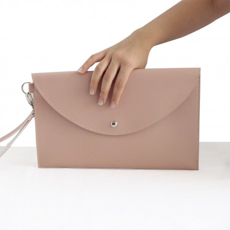 Fashion Moon Powder Pink Color Envelope Model Portrait Hand Bag