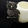 FashionMoon Owl Blue Color Cubic Zirconia Brooch