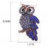 FashionMoon Owl Blue Color Cubic Zirconia Brooch