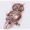 FashionMoon Owl Blue Color Cubic Zirconia Brooch