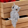 FashionMoon Owl Blue Color Cubic Zirconia Brooch