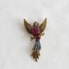 FashionMoon Pink Color Open Winged Vintec Lapel Pin Brooch brooch