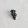 FashionMoon Owl Blue Color Cubic Zirconia Brooch