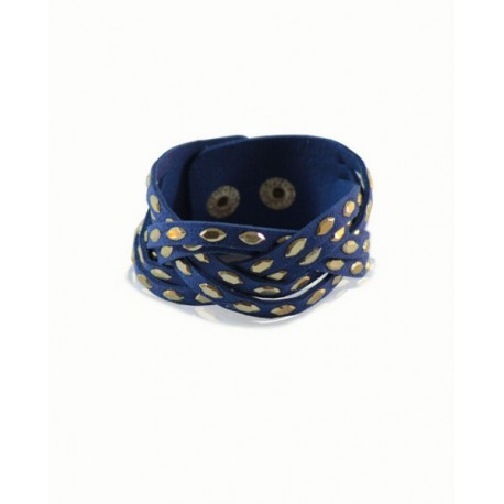 Blue Leather Bracelet