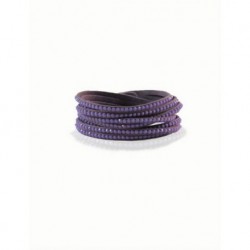 Long Purple Leather Bracelet