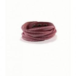 Leather Pink Long Bracelet