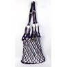 Mercerized Bag Organic Eco White Glass Beaded Purple Bag