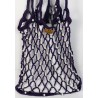 Mercerized Bag Organic Eco White Glass Beaded Purple Bag