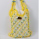 Vintech File Mercerized Bag Summer Bag, Handmade Bag Organic Blue Glass Beaded Yellow Rope Bag