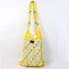 Vintech File Mercerized Bag Organic Blue Glass Beaded Yellow Rope Bag