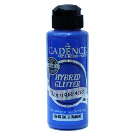 Hybrid Glitter Multisurfaces For All Surfaces HSG-036 Silver Glitter Ultramarine 120ml Cadence Paint