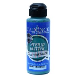 Glitter Multisurfaces For All Surfaces HSG-093 Silver Glitter Turquoise 120ml Cadence Paint