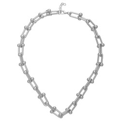 Silver Thick Chain Short Necklace