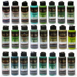 Cadence Premium Acrylic Paint Green Color And Shades 120ml