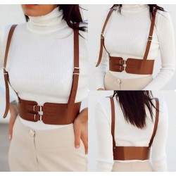 Gothic Shoulder Strap Double Buckled Street Style Belt