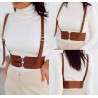 Gothic Shoulder Strap Double Buckled Street Style Belt