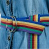 Rainbow Palaska Silver Color D Shaped Buckle Belt