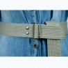 Gray Palaska Silver Color Double Rectangle Buckled Belt