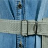 Gray Palaska Silver Color Rectangle Buckled Belt