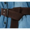Dark Brown Palaska Silver Color Double Rectangle Buckled Belt