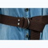 Dark Brown Palaska Silver Color Double D Shaped Buckle Belt
