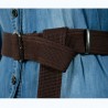 Dark Brown Palaska Silver Color Rectangle Buckled Belt