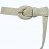 Jute Straw Moon Shape Wrapped Belt Buckle Belt