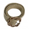 Jute Straw Moon Shape Wrapped Belt Buckle Belt