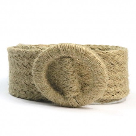 Straw Helix Circle Shaped Buckle Straw Model 2 Women's Belt