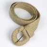 Jute Straw Moon Shape Wrapped Belt Buckle Belt