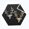FashionMoon Golden Deer Head Model Necklace Brooch
